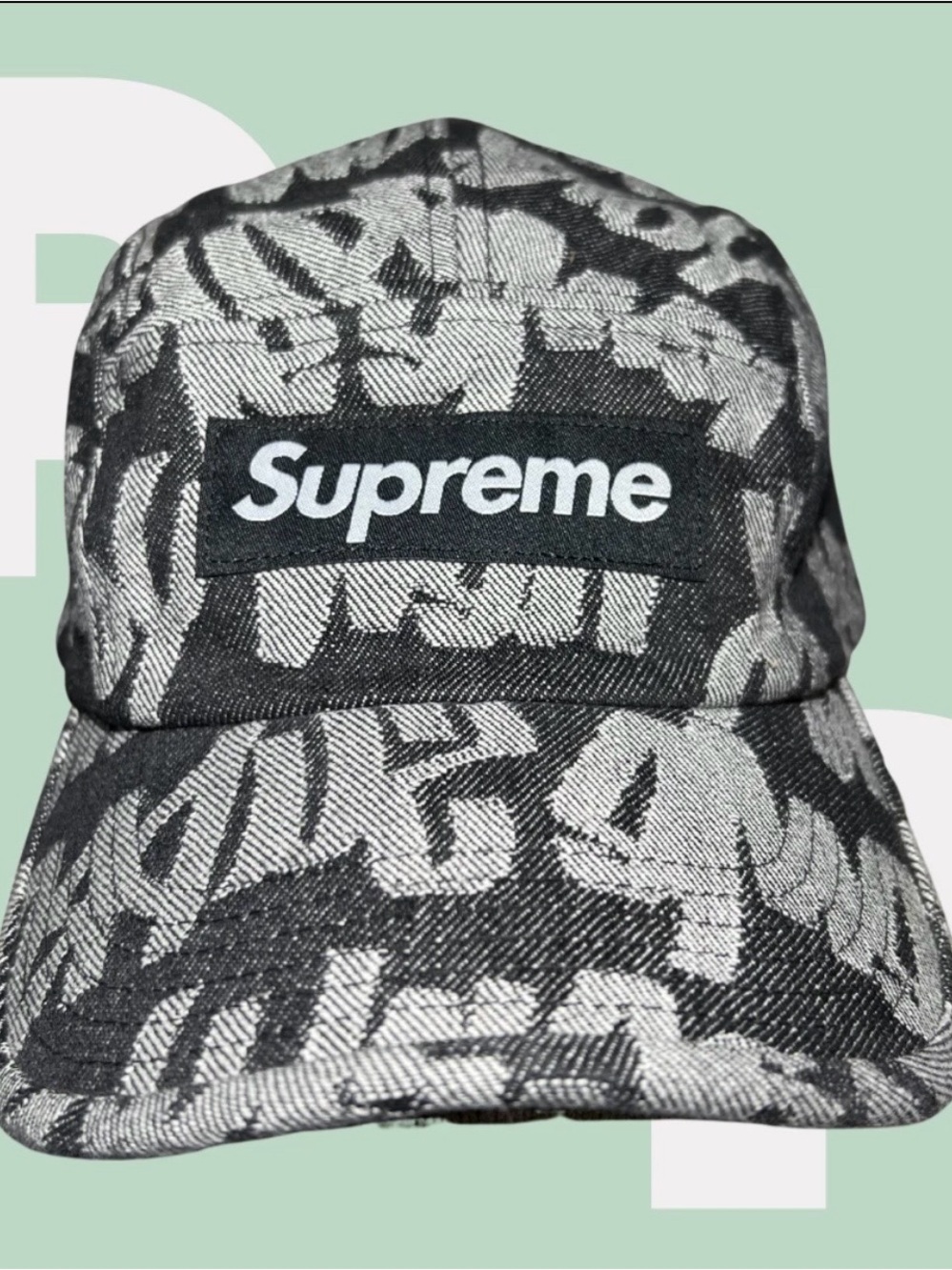 Supreme Fat Tip Jacquard Denim Camp Cap